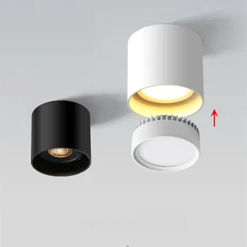 Schimba sursa de lumina montate pe suprafață corp de iluminat camera de zi led7W12W plafon lumina reflectoarelor unghi reglabil anti-orbire reglaj