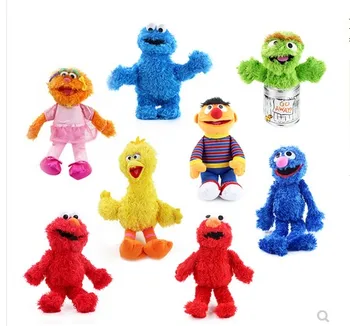 Sesame Street 7 Piese Păpuși de Pluș Elmo, Big Bird, Cookie Monster Ernie Grover Păpuși de Pluș pentru copii, Jucarii Educative