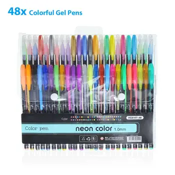 Set De Pixuri Gel Cu Sclipici Alb Cerneală Pentru Cărți De Colorat Metalic Neon Colorate Copii A1