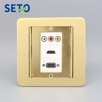 SeTo Ascuns Tip de Podea Soclu Audio RCA AV + VGA + HDMI Conector Placa de Perete rezistent la apa Socket Keystone Etaj Recipient