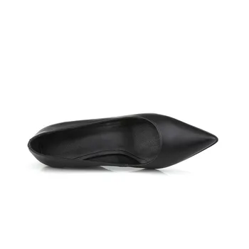 Sexy Degetul Ascutit Din Piele Tocuri Inalte Pompe Doamnelor Superficial Pene De Petrecere Pantofi Pentru Femei Tocuri Alb Negru