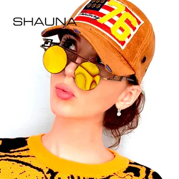 SHAUNA Clasic in stil Gotic Ochelari de Soare pentru Femei de Moda Cadru Metalic Steampunk ochelari de Soare Vintage Bărbați Rotund Punk Ochelari de soare uv400