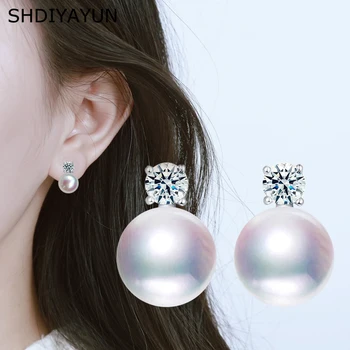 SHDIYAYUN Bine Pearl Cercei Pentru Femeile de apă Dulce Pearl Stil Printesa de Argint Cercei Stud Bijuterii de Nunta de Diamant Cercei