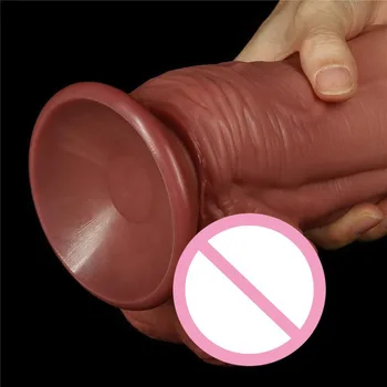 Silicon Vibrator Realist Adult De Sex Feminin Masturbator Anal Mare Penis Artificial Pentru Femei Grosime Mare Penis Cu Ventuza Jucarii Sexuale