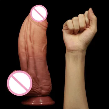 Silicon Vibrator Realist Adult De Sex Feminin Masturbator Anal Mare Penis Artificial Pentru Femei Grosime Mare Penis Cu Ventuza Jucarii Sexuale