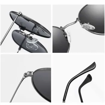 SIMPRECT 2021 Rotund Polarizat ochelari de Soare Femei Bărbați Oglindă Neagră, Ochelari de Soare UV400 Epocă de Înaltă Calitate de Brand Designer de ochelari de soare