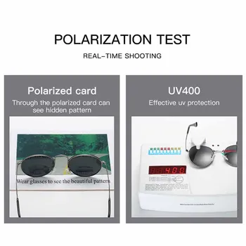 SIMPRECT 2021 Rotund Polarizat ochelari de Soare Femei Bărbați Oglindă Neagră, Ochelari de Soare UV400 Epocă de Înaltă Calitate de Brand Designer de ochelari de soare