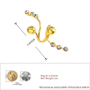 SIMT India, Dubai Bijuterii de Lux Stras Inel Mare Reglabil Margele Rotunde Elegante Lungi Inel pentru Femei Irak/turcă Bijuterii