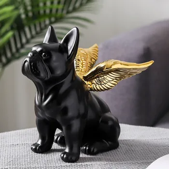 Simulare de Animale Ceramice Câine de Companie Sculptura Ambarcațiunile de Aur Negru Bulldog Cameră de zi cu TV Cabinet Accesorii pentru Decor A1788