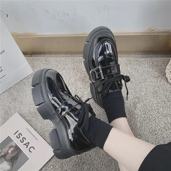 Single pantofi femei 2020 primăvara și toamna noua fund gros crescut Britanic stil retro casual mici pantofi de piele