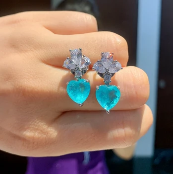 SINZRY nou design elegant de bijuterii tăiat cubic zirconiu in forma de inima bling pandantiv colier cercei set bijuterii pentru femei