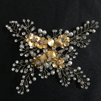 SLBRIDAL prin Cablu Pietre de Cristal Flori Frunze Nunta Clip de Păr Agrafe de Par Mireasa accesorii pentru domnisoarele de Onoare Femei Bijuterii