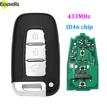 Smart card de la Distanță cheie de Intrare fără cheie Telecomanda 3 Butoane 433MHz Cu ID46 PCF7952 Chip Pentru Hyundai Veloster IX35 Santafe I30 2012-2016
