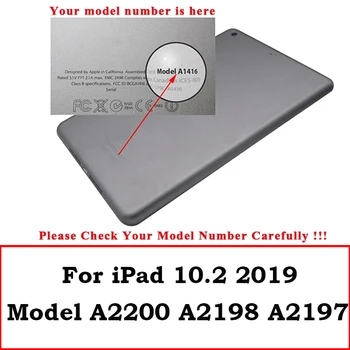 Smart Tablet Caz Pentru iPad Nou 10.2 2019 7-a Generație de Coque din Piele PU Flip Stand Cover Pentru iPad 4 Air 2 Caz, Auto Sleep Wake