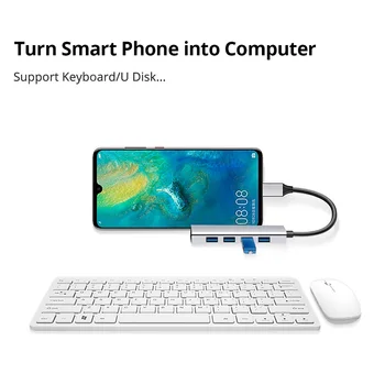 Snowkids USB de Tip C Hub de Tip C pentru 4 USB 3.0 USB-C, 4 Porturi Adaptor de Porturi de Expansiune Huawei MateBook 13