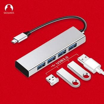 Snowkids USB de Tip C Hub de Tip C pentru 4 USB 3.0 USB-C, 4 Porturi Adaptor de Porturi de Expansiune Huawei MateBook 13