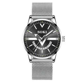 SOKI Moda Mens Ceasuri de Top de Brand de Lux Ceas de mână Cuarț Ceas de Ceas Albastru Bărbați Impermeabil Sport Cronograf Relogio Masculino
