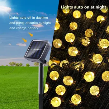 Solar Power LED String Zână Lumina Crystal ball 5M/12M/22M Impermeabil Lampa Ghirlande de lumini de Craciun pentru Exterior Grădină, Terasă