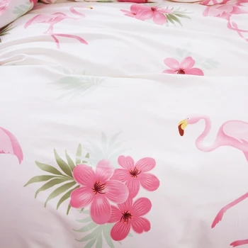 Solstițiul de Textile de Casa Flamingo Desene animate Minunate Seturi de lenjerie de Plapuma fata de Perna Foaie Lenjerie de pat Twin Plin Regina King Size 3/4buc