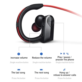 Sport Bluetooth Căști fără Fir, Căști setul cu Cască Bluetooth rezistent la apa de reducere a zgomotului cu Microfon pentru android și ios telefoane
