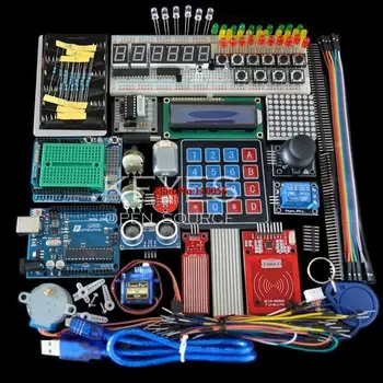 Starter Kit pentru Arduino Uno R3 - MEGA328P Breadboard și suport Pas cu Motor / Servo SG90 /1602 LCD/de șuntare/RFID Modul/Releu