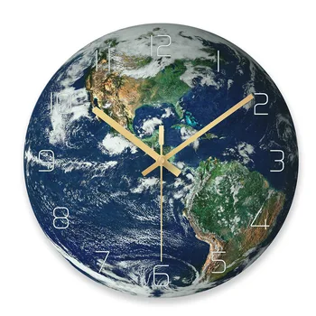 Sticlă De Ceas De Perete Creative Univers Planeta Model Mut De Decorare Camera De Zi Ceas De Perete