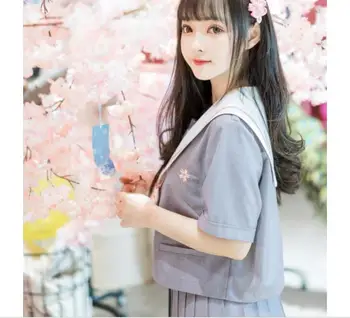 Stil Japonez Scoala Uniforme Fete Sakura Embroideried 2021 Primăvară Liceu Femeile Noutate Marinar Costume Uniforme