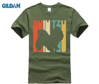 Stil Vintage Shih Tzu Silueta Proprietar de Câine t-shirt