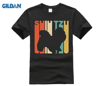 Stil Vintage Shih Tzu Silueta Proprietar de Câine t-shirt