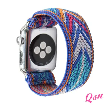 Stilul boem Tricotate din Nylon Elastic Apple Watch Band,38/40,42/44mm pentru Apple Watch Toate Seriile, Apple Watch Elasticele Curea