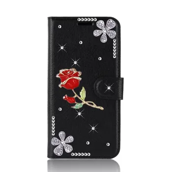 Stras carte de Portofel Flip Cover Carte din Piele Pentru Huawei P30 Lite P40 Pereche 20 Pro caz de Telefon Pentru Huawei Y5p Y6p Y7p Y6 Y7 2019
