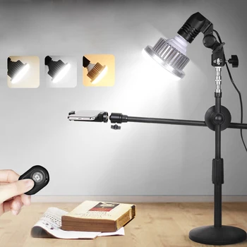 Studio fotografic Telefon Fotografiere Reglabil desktop Bracket suport Braț Boom-ul Kituri de 35W Lumina LED-uri Lampă de Frumusete Foto/Video Live