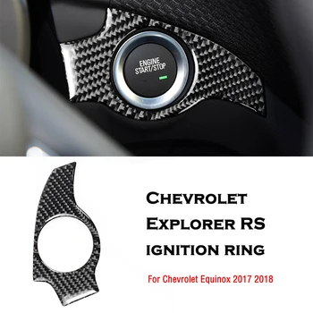 Styling Auto Autocolante Pentru Chevrolet Equinox 2017 2018 2019 Fibra De Carbon Consola Centrala Start Stop Motor Cu Aprindere Prin Buton Brelocuri