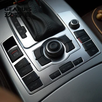 Styling auto Pentru toate modelele Audi A6 C5 C6 Centrală de control pentru schimbarea vitezelor Panoul de Butoane Multimedia Cotiera Auto Huse Autocolante Accesoriile