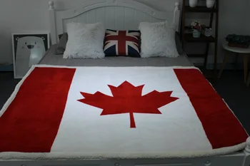 Sugan Viața British union jack stele American steagul Canadian maple leaf pavilion flanel pătură dublă transport Gratuit