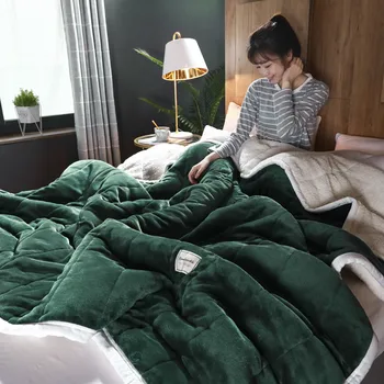 Super Cald Ponderat Patura cu strat Dublu de flanel pătură groasă Pentru Paturi Pături de Lână și Aruncă Iarna pat Adult acoperi