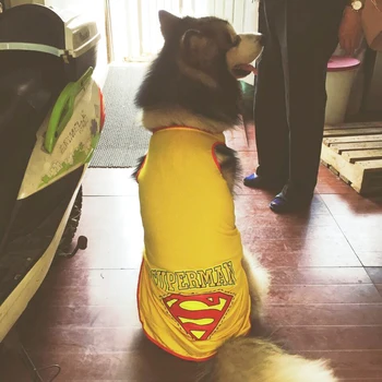 Superman Câine Mare Tricouri Haine Vesta din Bumbac Pentru Caini Mari Haină de Vară animale de Companie Haine 3XL-9XL