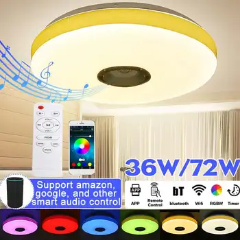 Suport wifi Moderne LED Lumini Plafon Estompat RGB Muzica Lampă cu Difuzor bluetooth Remote Control APP pentru Living 110V/220V