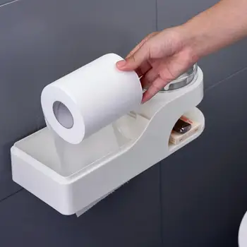 Suporturi de hârtie NOUĂ de Toaletă, de uz Casnic Multi-funcțional de Perete montate Prosop de Hârtie Caseta de Raft+scrumiera Baie Hardware