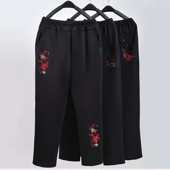 Supradimensionate pentru Femei Pantaloni de Iarna Plus Catifea Caldă de vârstă Mijlocie Îmbrăcăminte de Înaltă Talie Elastic Pantaloni Plus Dimensiune XL-8XL Pantaloni sex Feminin