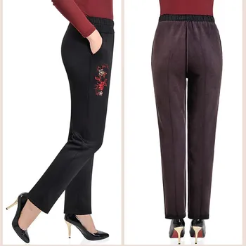 Supradimensionate pentru Femei Pantaloni de Iarna Plus Catifea Caldă de vârstă Mijlocie Îmbrăcăminte de Înaltă Talie Elastic Pantaloni Plus Dimensiune XL-8XL Pantaloni sex Feminin