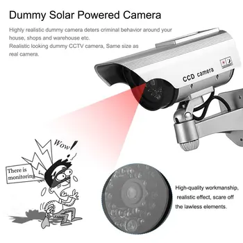 SZ Dummy Camera Solare Alimentat de la Baterie Flicker Clipi LED-Fals Interior Supraveghere în aer liber, Cameră de Securitate Glonț CCTV aparat de Fotografiat