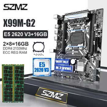 SZMZ X99 despre lga2011-V3 placa de baza set cu 2*8=16 gb DDR4 2133 MHZ ECC REG RAM și E5 2620V3 sprijin procesor deblocat turbo boost
