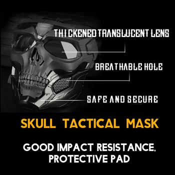 Tactice Airsoft Forma Craniului Militarys Jumătate Față de Ochi Acoperi Paintball Halloween Cosplay Unisex Măști de Partid TP899