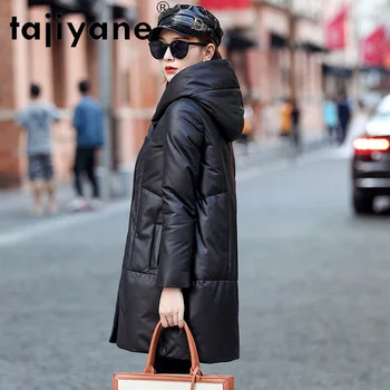 Tajiyane 2020 Iarnă Adevărată Geaca de piele de Oaie pentru Femei Alb Rață Jos Haine de Femeie Hooded Parka Femei Haină Lungă Abrigo Mujer TN1334