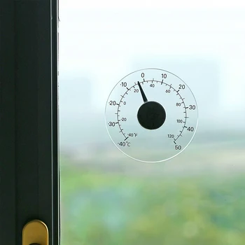 Termometru Temperatura Limpede Transparent în aer liber Fereastra Termometru Ceas Vreme Instrument de Sticlă Lipit Inserați codul -40 la 50 ° c