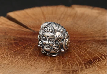 Thai Argint 925 Om Inel Argint Buddha Inel Thai Argint 925 PUNK Inel Redimensionabilă