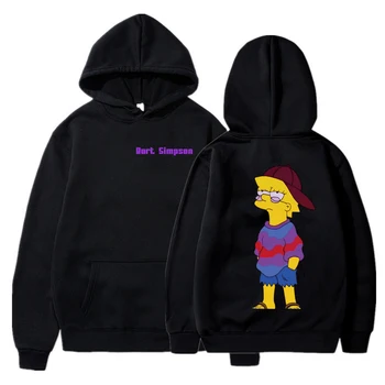 The Simpsons Moda Strazii Bart Simpson Tipărite Bărbați/femei Hoodie Lungă Maneca Hanorace
