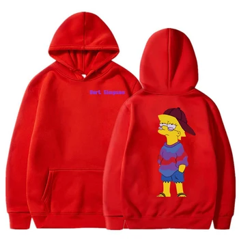 The Simpsons Moda Strazii Bart Simpson Tipărite Bărbați/femei Hoodie Lungă Maneca Hanorace