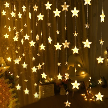 Thrisdar 3,5 M 252Led Plin de Stele Fereastră Perdea LED String Zână Lumina 8 Modul de Nunta de Crăciun Twinkle Star Fereastra Sloi de gheață Garland